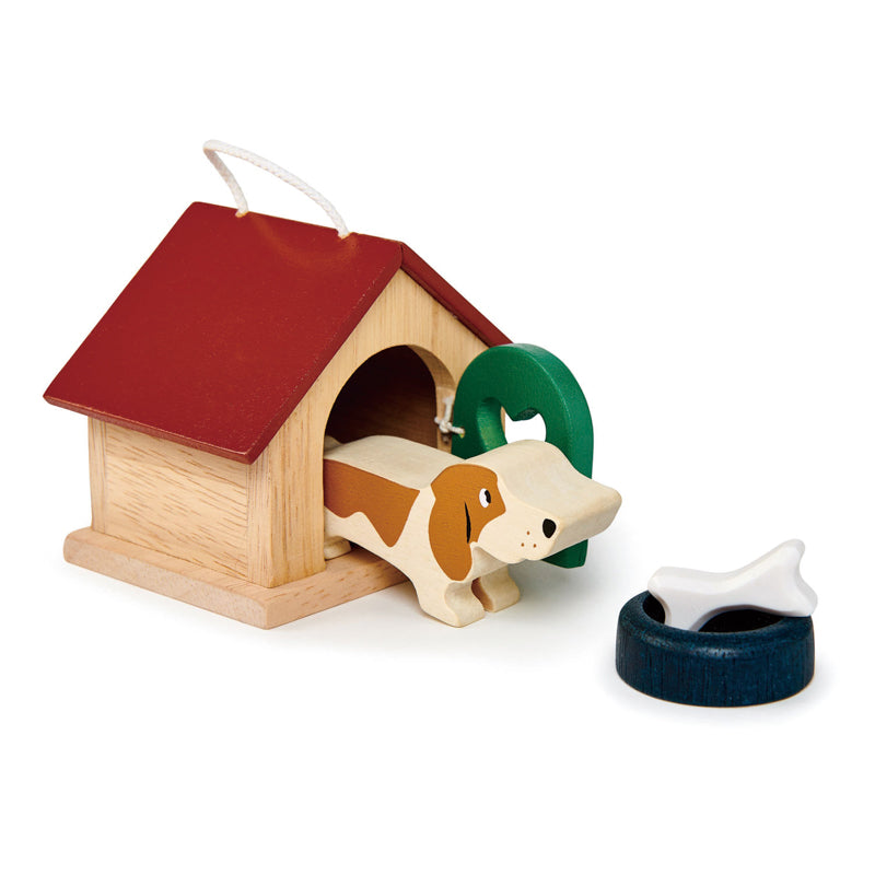 Pet Dog Kennel Set - Wooden - 4pc Set