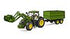 BRUDER - John Deere 7R 350 with frontloader and tandemaxle tipping trailer 3155