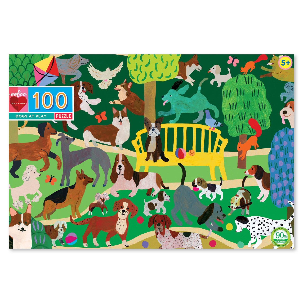 EEBOO - Puzzle - Dogs at Play - 100pc