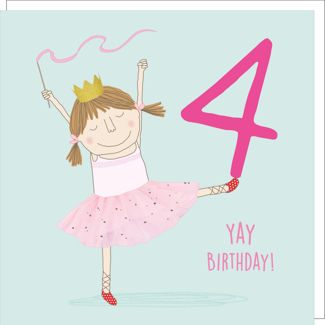 Greeting Card - Age 4 Birthday Girl -  Ballet