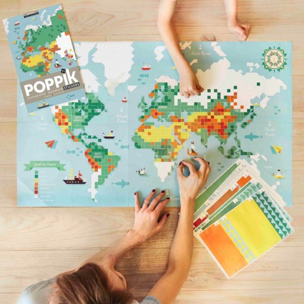 Poppik Art Kit - Creative Stickers - World Map