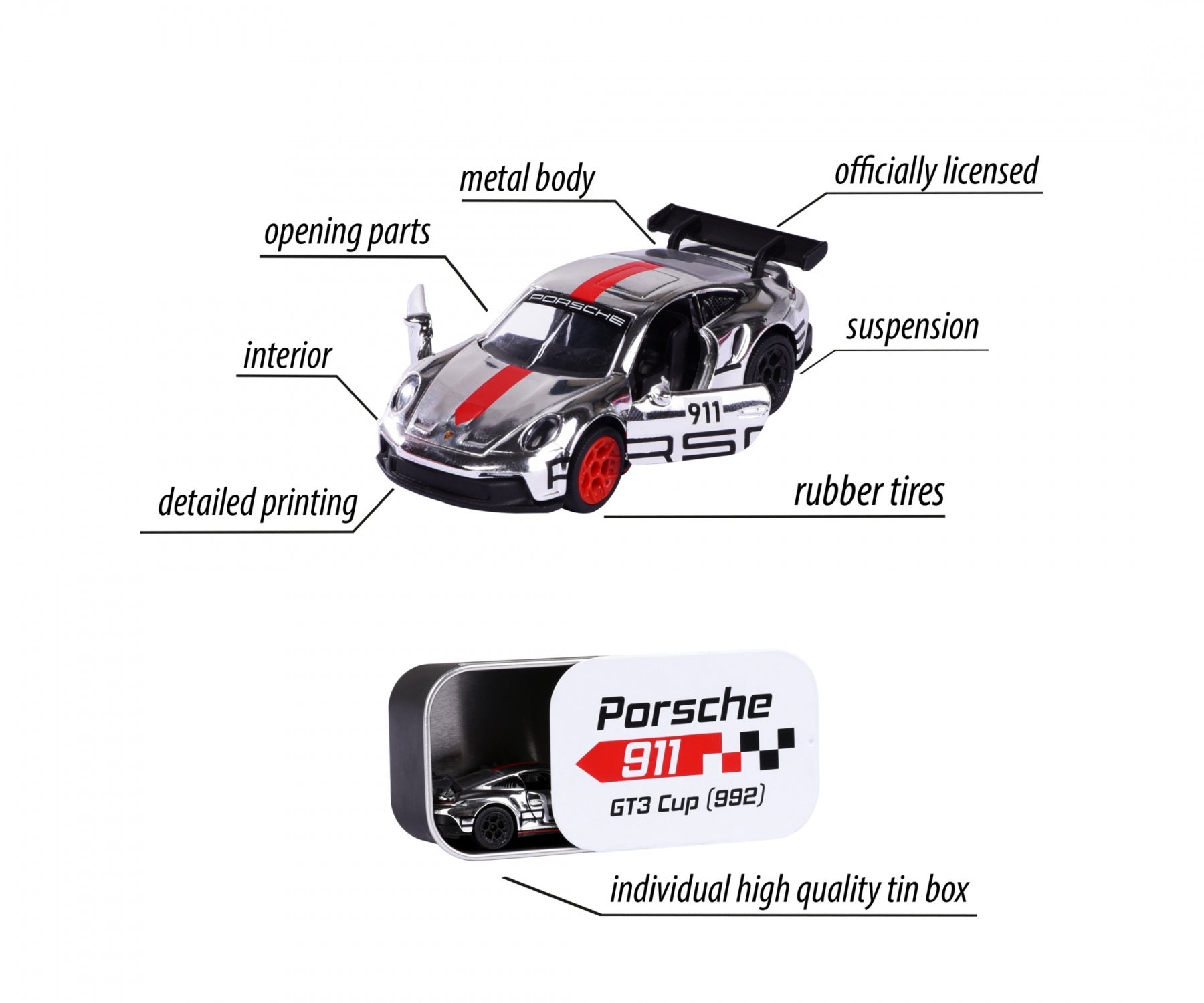 Majorette - Porche Motorsport Deluxe Diecast Car - Single - Assorted
