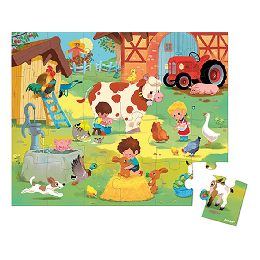 JANOD - Suitcase Puzzle -Farm Puzzle - 24pc