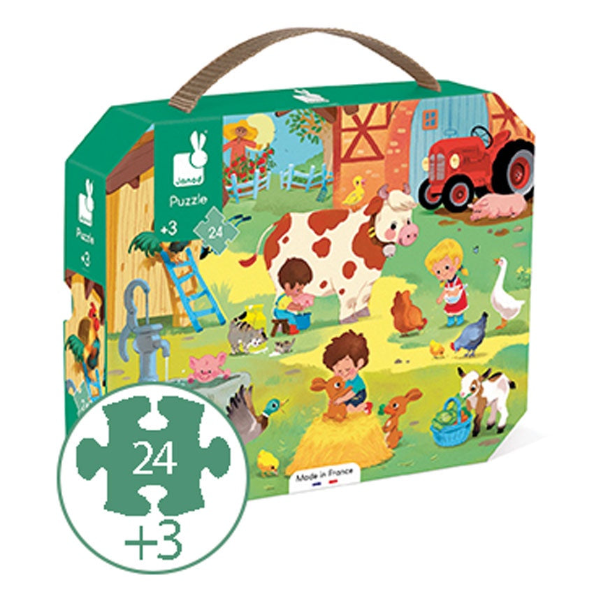 JANOD - Suitcase Puzzle -Farm Puzzle - 24pc