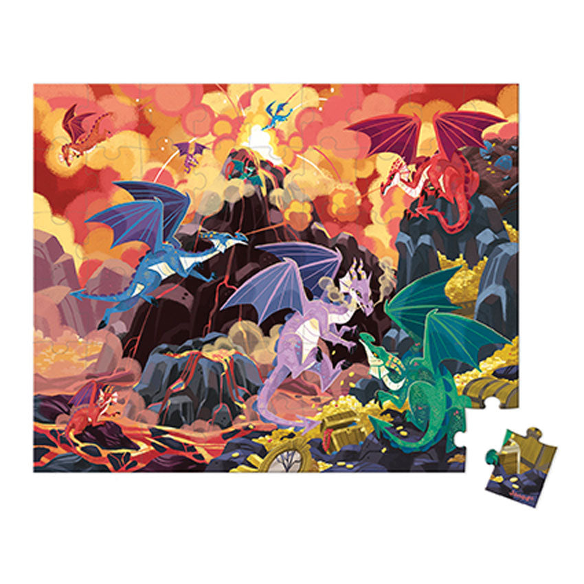 JANOD Suitcase Puzzle - Fiery Dragons -54pc