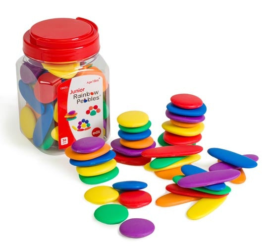 EDX Junior Rainbow Pebbles - Brights -  Jar of 36