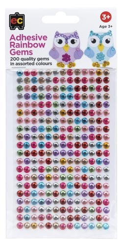 Adhesive Rainbow Gems Set of 200
