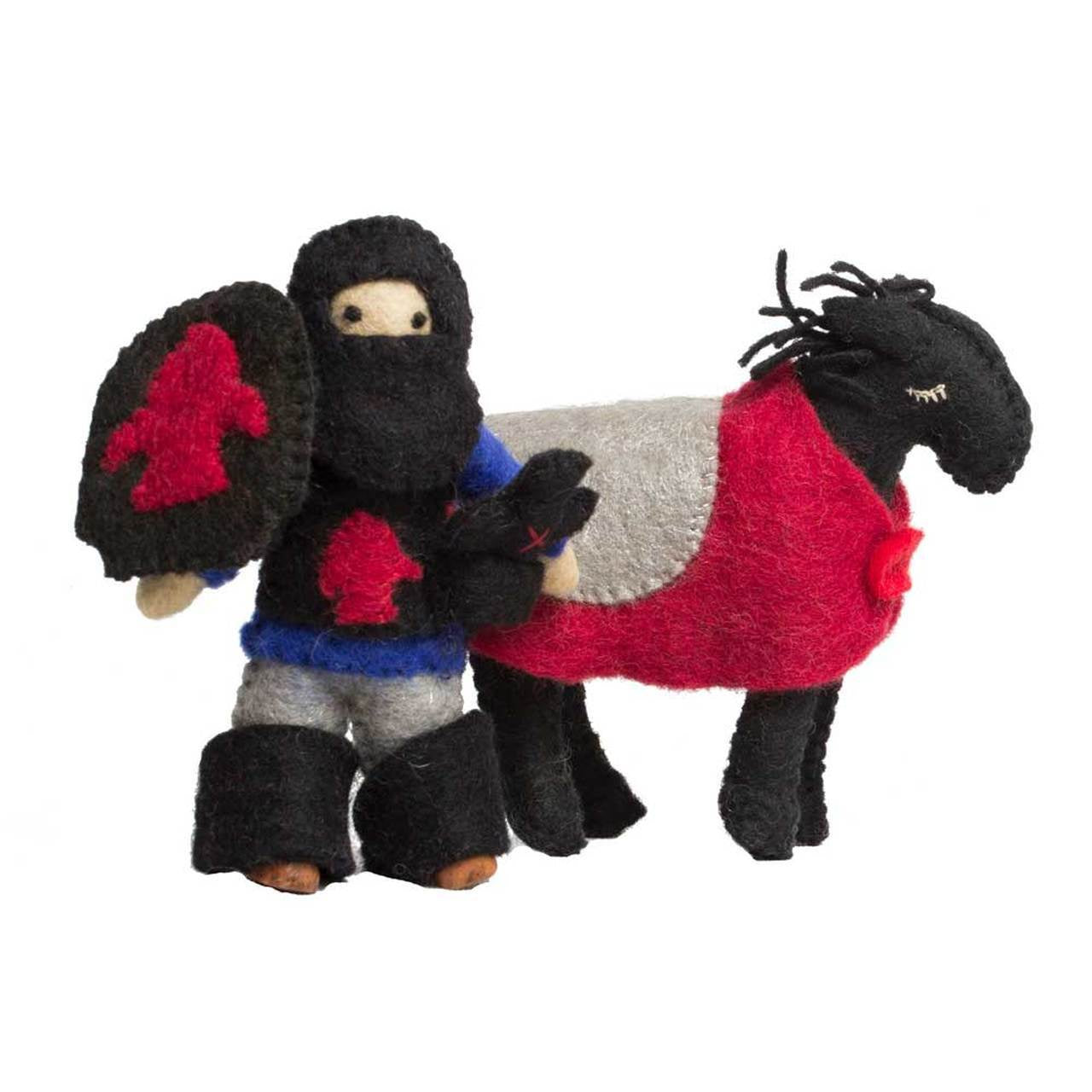 PAPOOSE Knight with Horse - Felt - Maroon