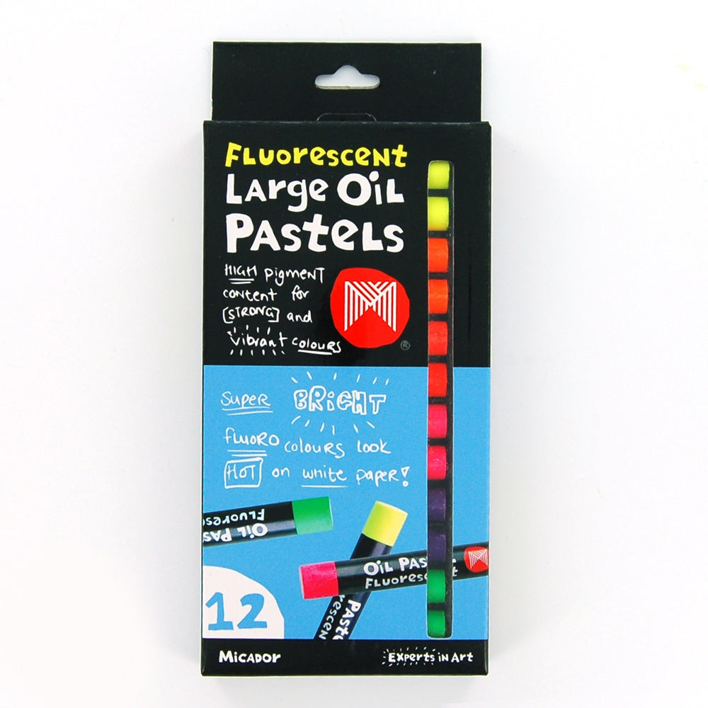 Micador Large Oil Pastels Fluoro -  Pack 12