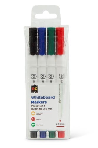 EC Whiteboard Markers Fine - Set 4