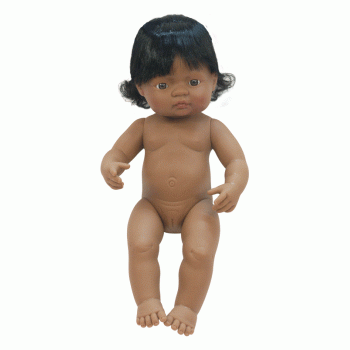 MINILAND Doll Latin American Girl 38cm - Pollybag Anatomically Correct Baby Doll