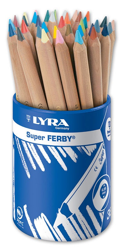 Lyra Super Ferby Triangular Colour Pencils -  Tub of 36