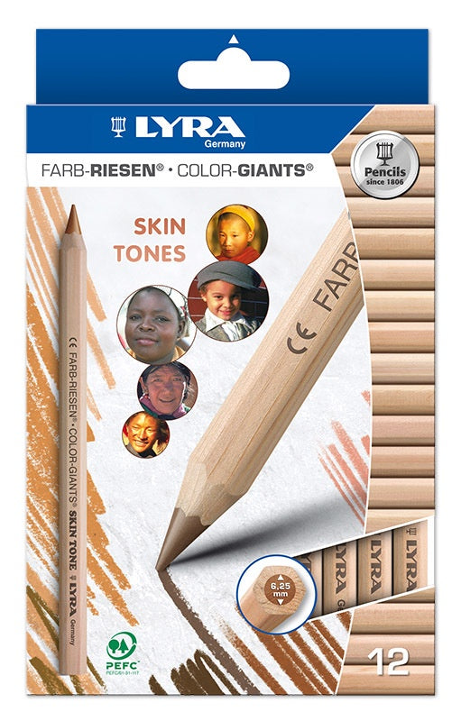 Lyra Colour Giant Pencils - Skin Tones - Set of 12