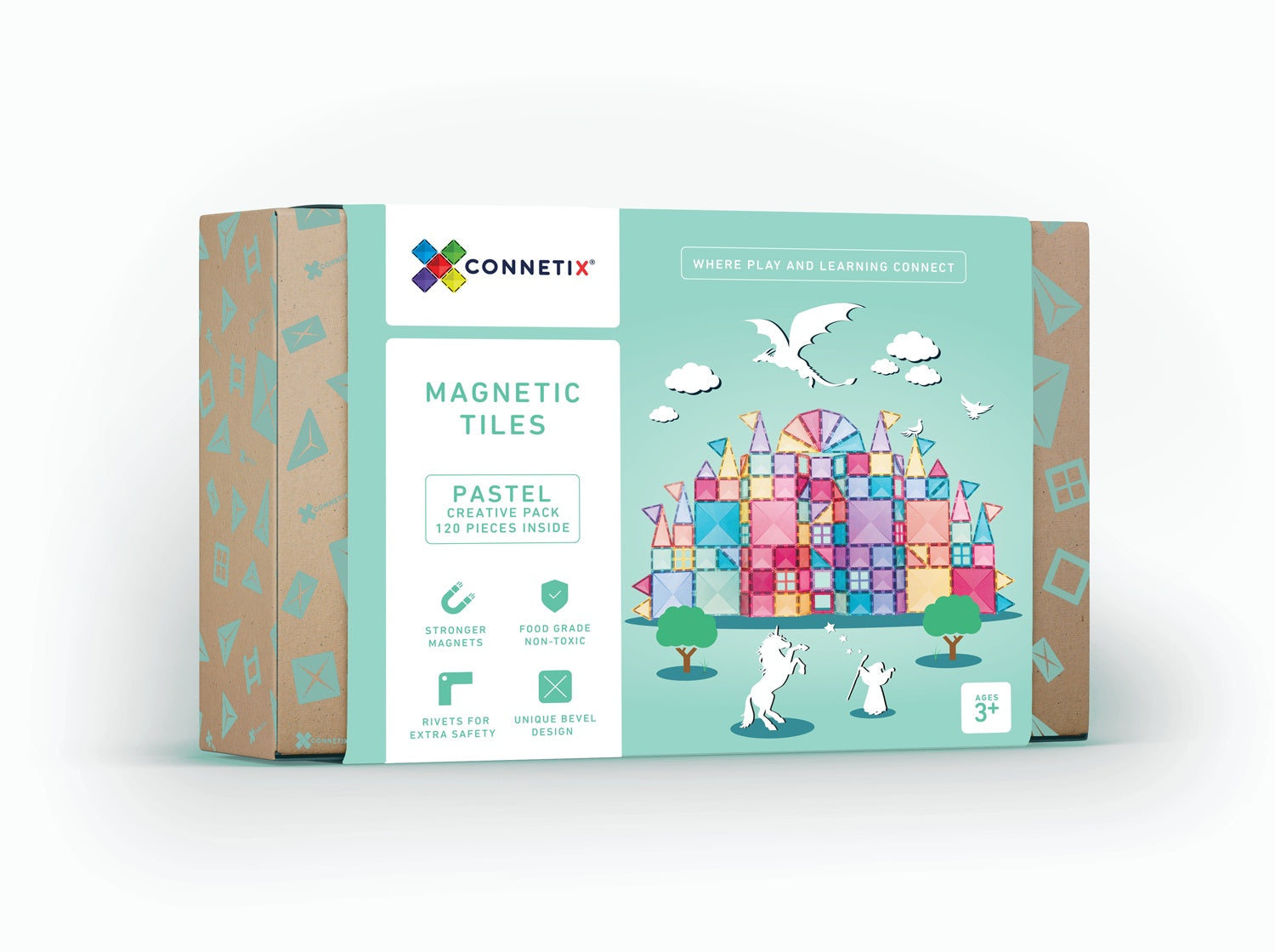 CONNETIX Magnetic Tiles - Pastel Creative Pack 120 Piece