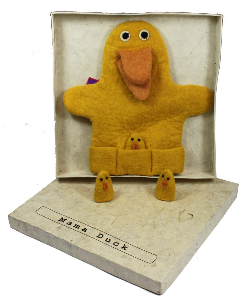PAPOOSE Puppet Set - Felt -Mama Duck, 5 ducklings