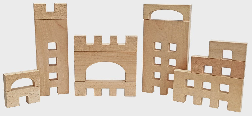 Papoose Wooden Fortress/Castle Building Set - 12 Piece