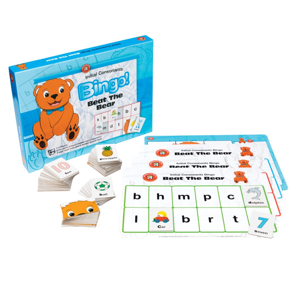 Learning Can Be Fun - Literacy - Beat The Bear (Initial Consonants) Bingo