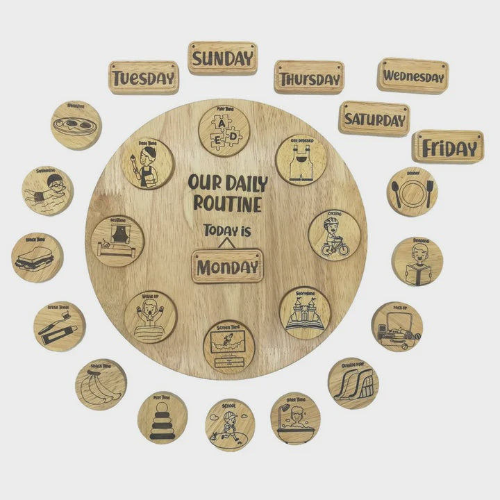 Qtoys - Daily Routine Circle - Wooden