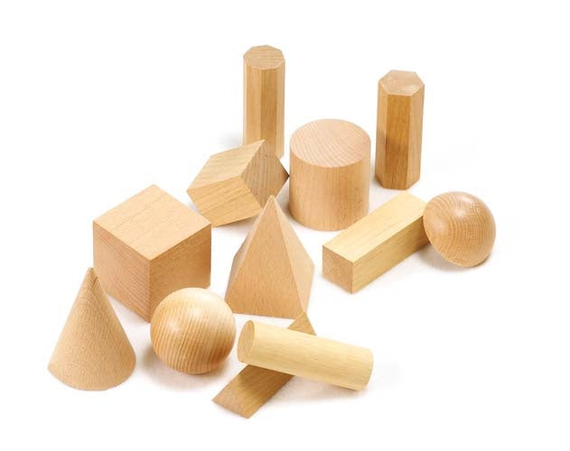 Learning Can Be Fun - Wooden Geometric Solids -  12pcs