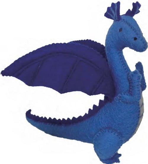 PAPOOSE Large Dragon - Felt -  Blue
