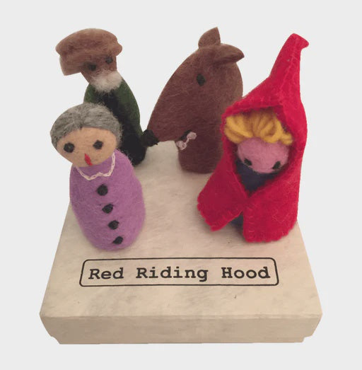 PAPOOSE Felt Finger Puppets Set of 4  - Red Riding Hood