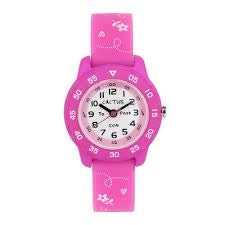 CACTUS Watches - Junior Waterproof Time Teacher Watch with Flowers - Pink- CAC-124-M05