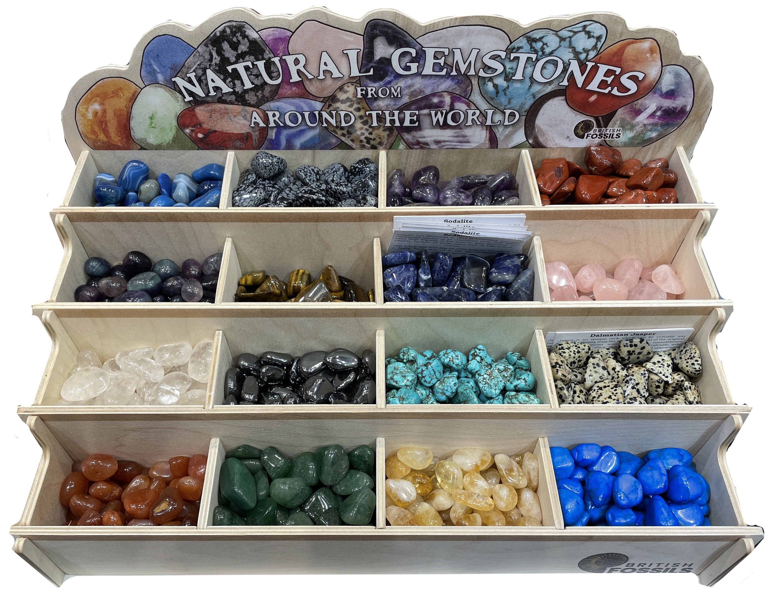 Gemstone - Box of 16 Single Assorted Tumbled Gemstsones