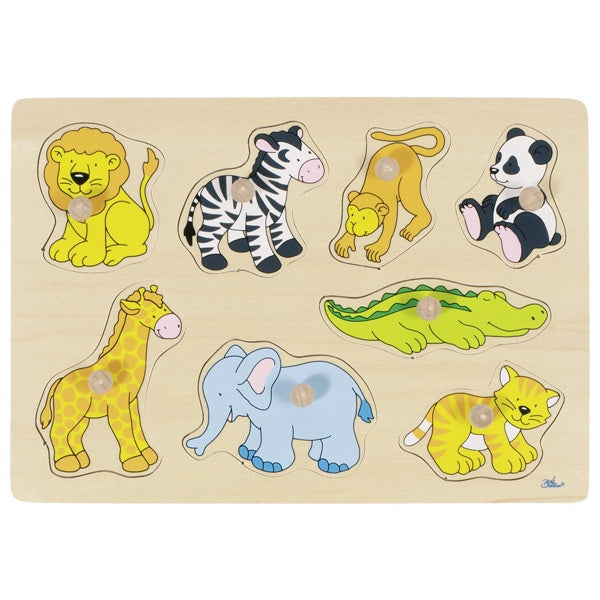 GOKI Puzzle - Peg - Zoo Animals