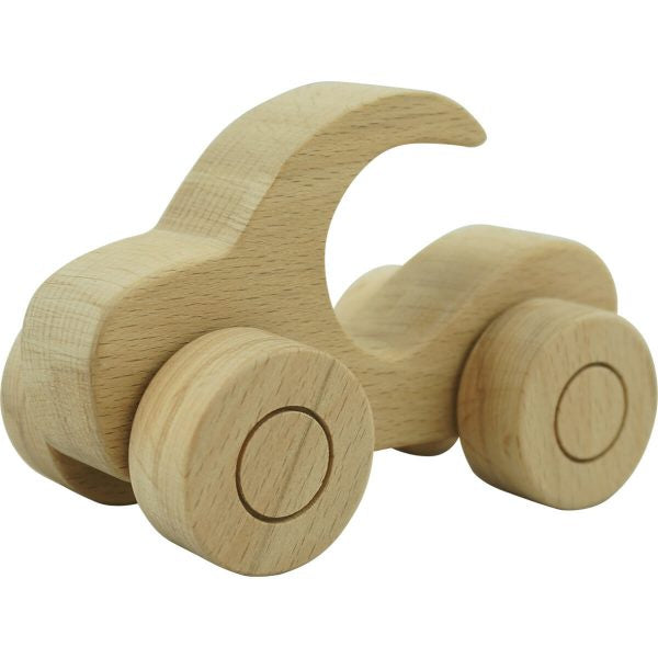 The Freckled Frog - Wooden Natural Cars with Handle - Set of 4