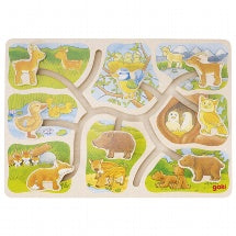 GOKI - Slide Puzzle - Who Belongs to Who? - Wooden