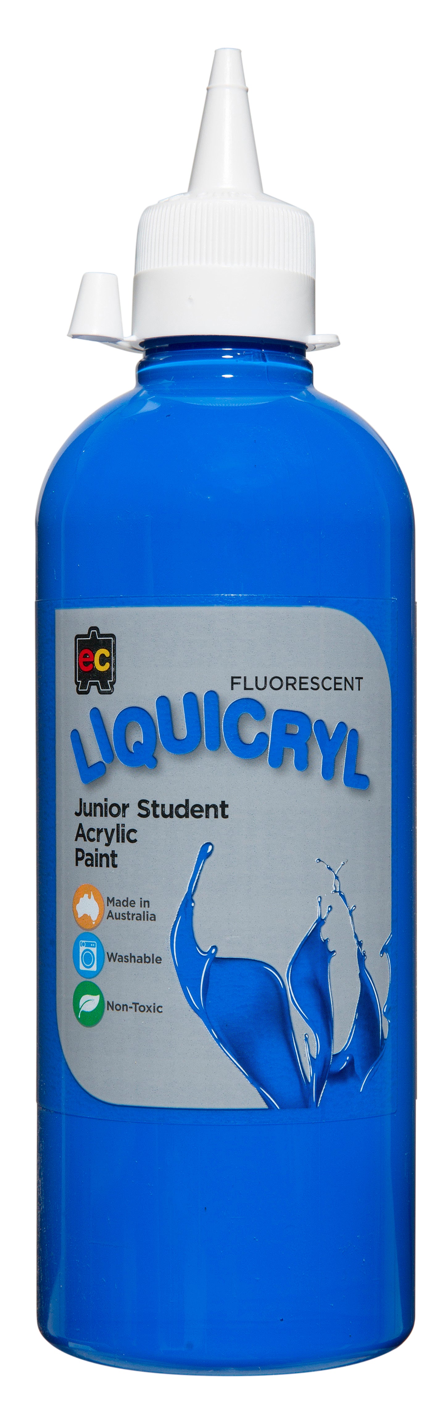 EC Liquicryl Junior Student Acrylic Paint - Fluro  - 500ml - Blue