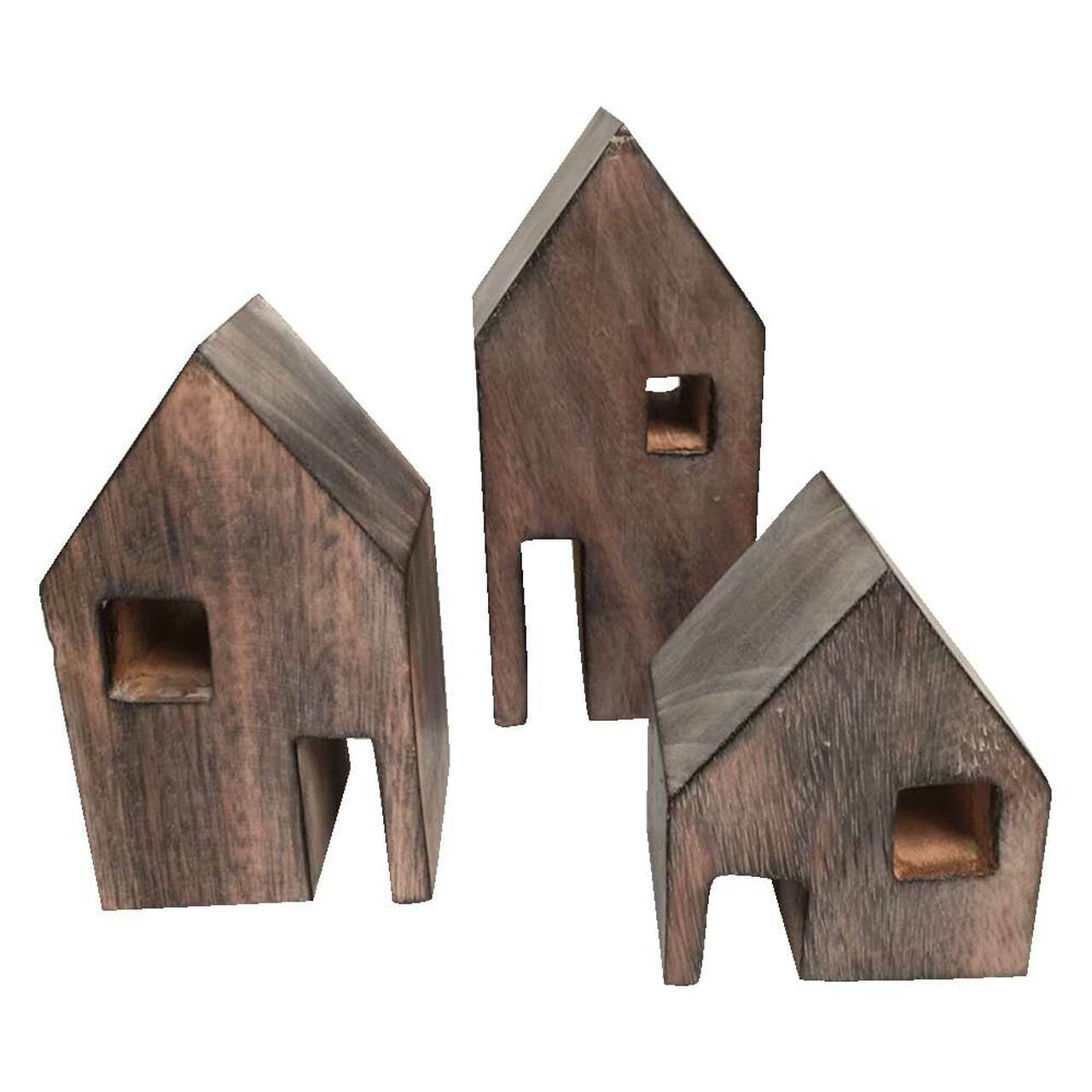 PAPOOSE Wood Block Houses - Set of 3