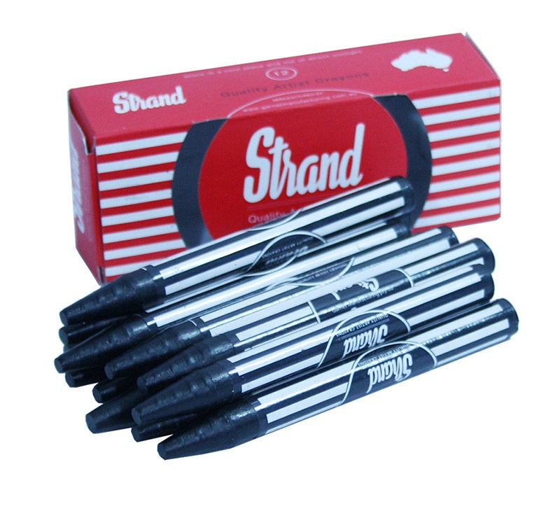 Strand Crayons - Large - Black  - Box of 12