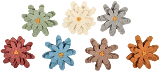 PAPOOSE Loose Parts - Earth Asters - Felt - Set 7