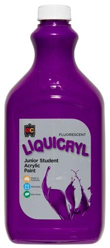 EC Liquicryl Fluorescent Junior Student Acrylic Paint - Purple - 2 Litre