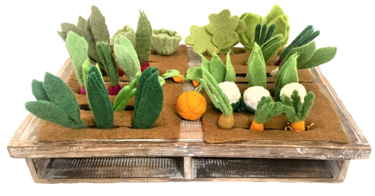PAPOOSE Vegetables Grow-A-Garden - Set of 24 - Felt