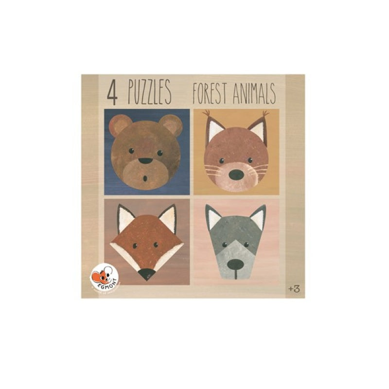 Pre School Puzzle - Forest Animals - 4 Puzzles