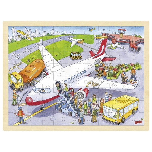 GOKI Puzzle - At the Airport - Wooden 96pc