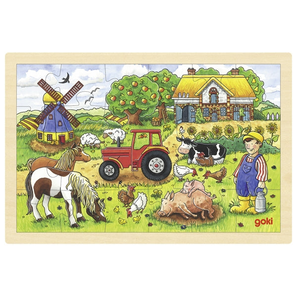 GOKI Puzzle - Mr Millers Farm - Wooden 24pc