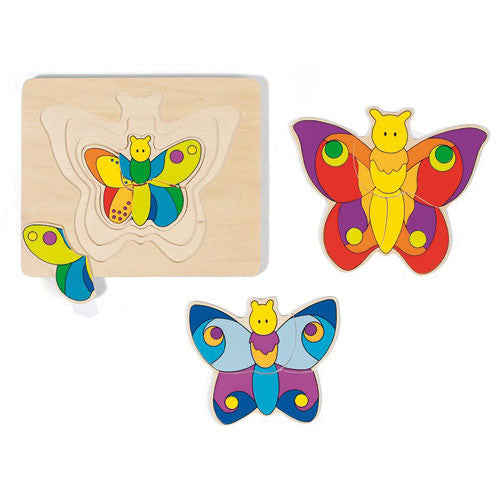 GOKI 4 Layer Puzzle Butterfly-wooden
