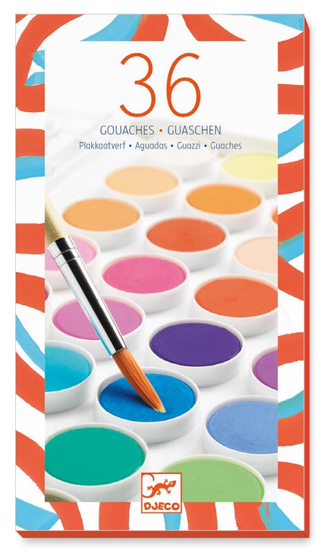 DJECO Art -  Gouache Colour Paints - 36 Colours