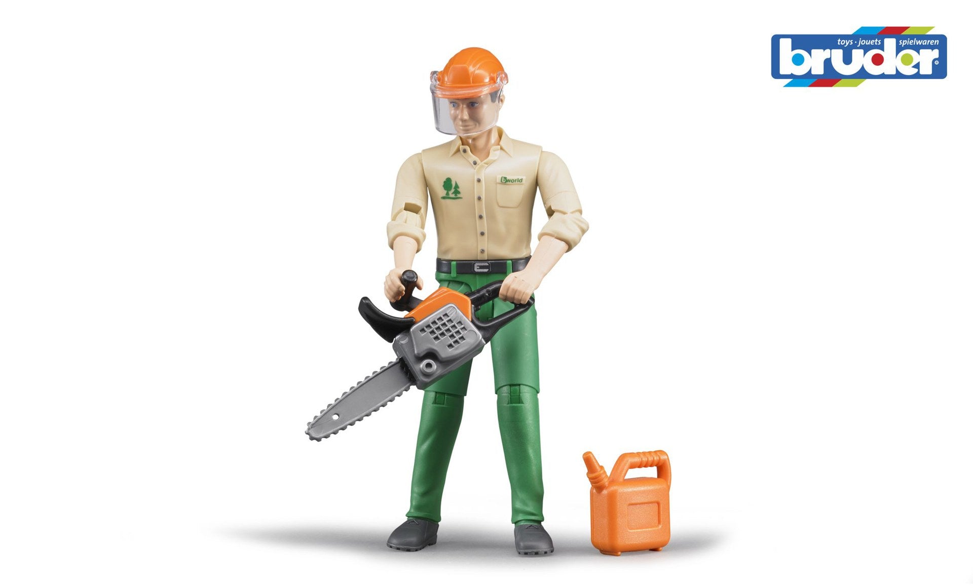 BRUDER- Bworld Forestry Worker with Accessories