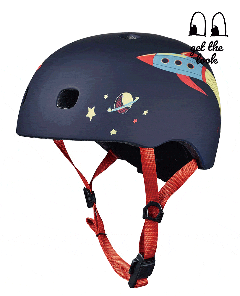 MICRO Kids Pattern Helmet - Rocket - Medium