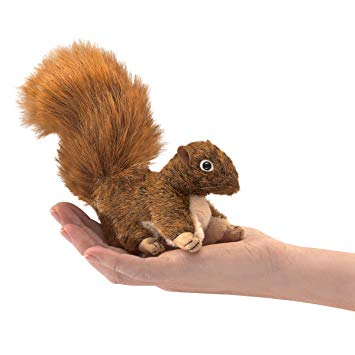 FOLKMANIS Finger Puppet - Squirrel, Red