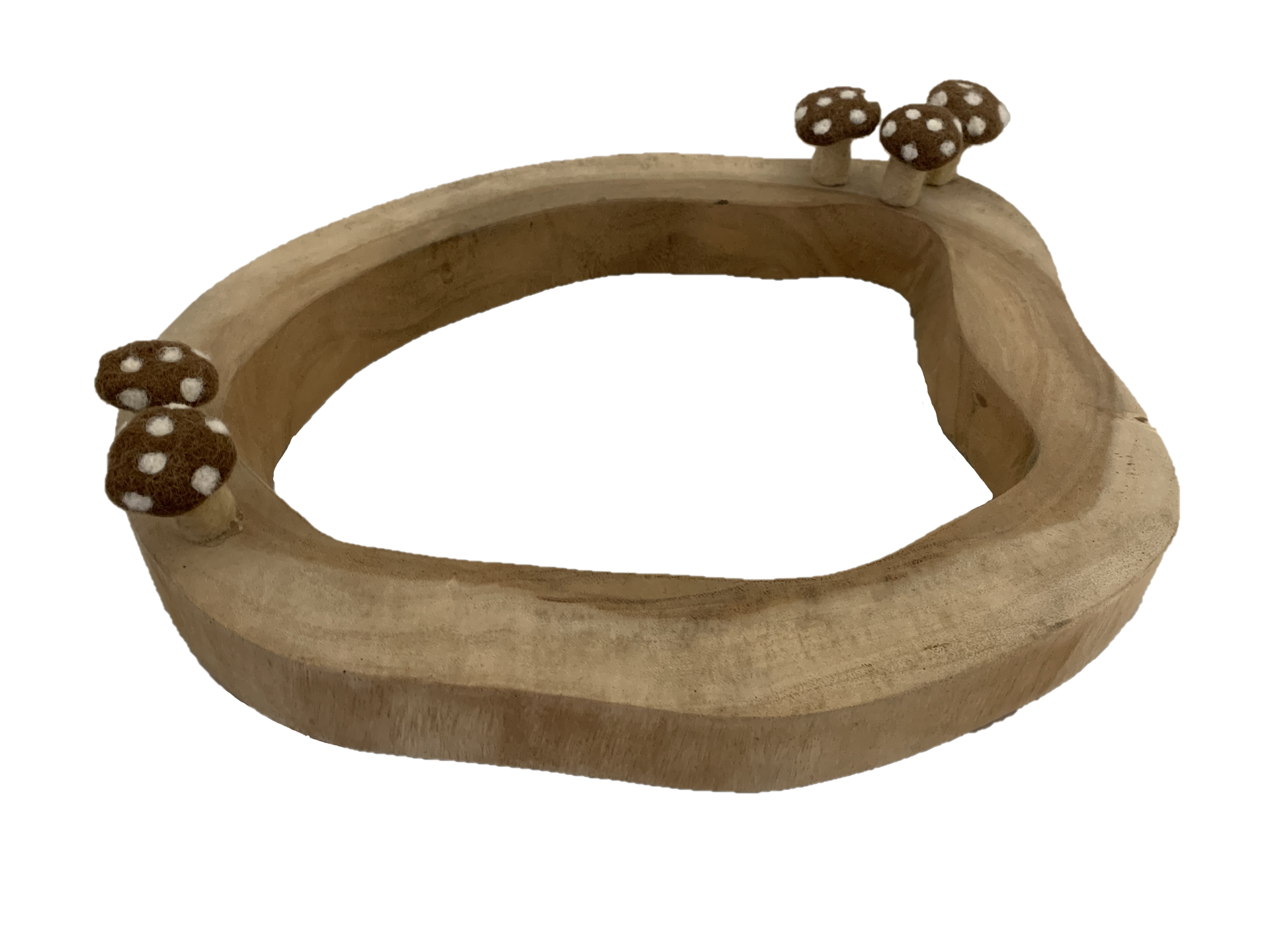 PAPOOSE - Natural Wood - Ring with 5 mushrooms