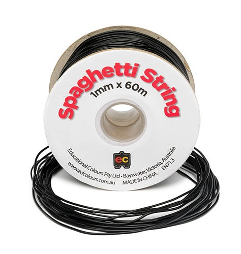 Pony Beads - Spaghetti String Black- 1mmx60m