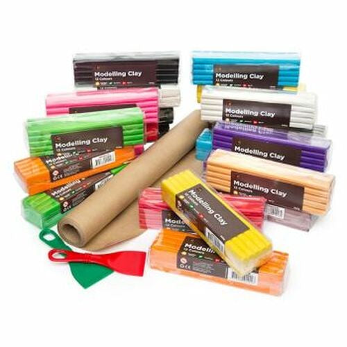EC Modelling Clay 500g - Pack of 12 Assorted Colours - School Pack