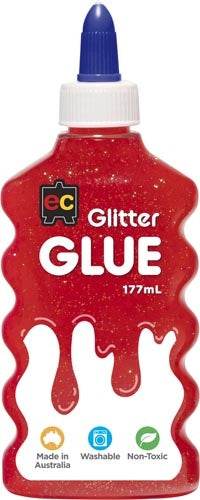 EC Glitter Glue 177ml - Red