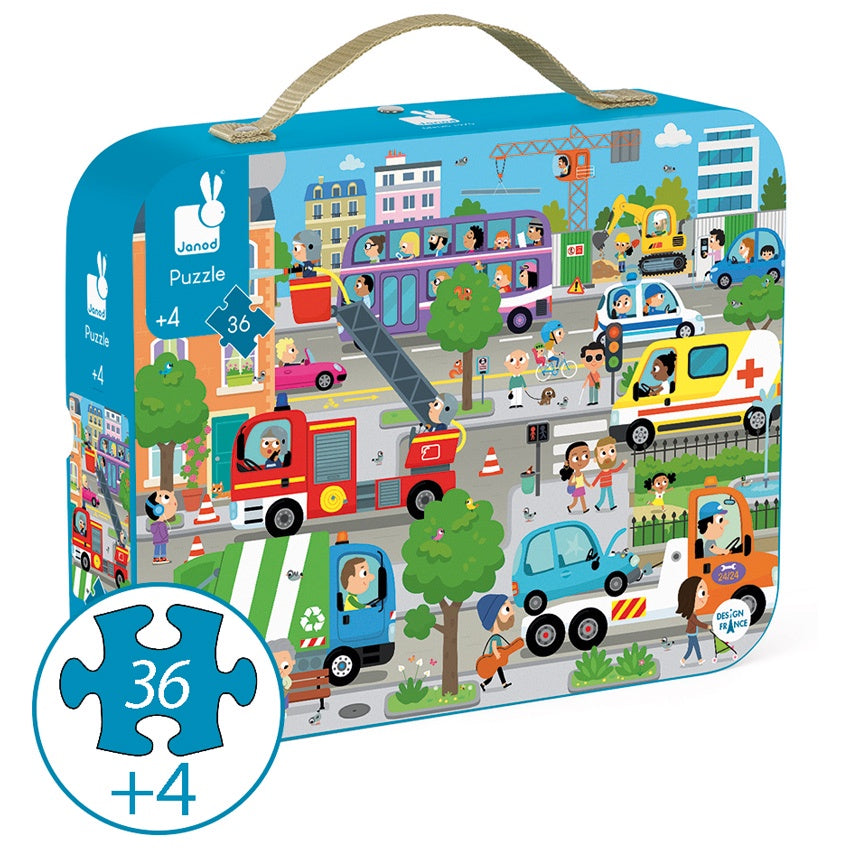 JANOD Suitcase Puzzle - City  - 36+4 Piece