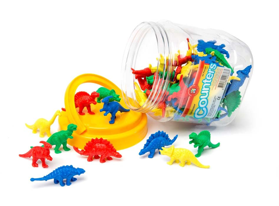 Learning Can Be Fun - Dinosaur Counters -  Jar of 64